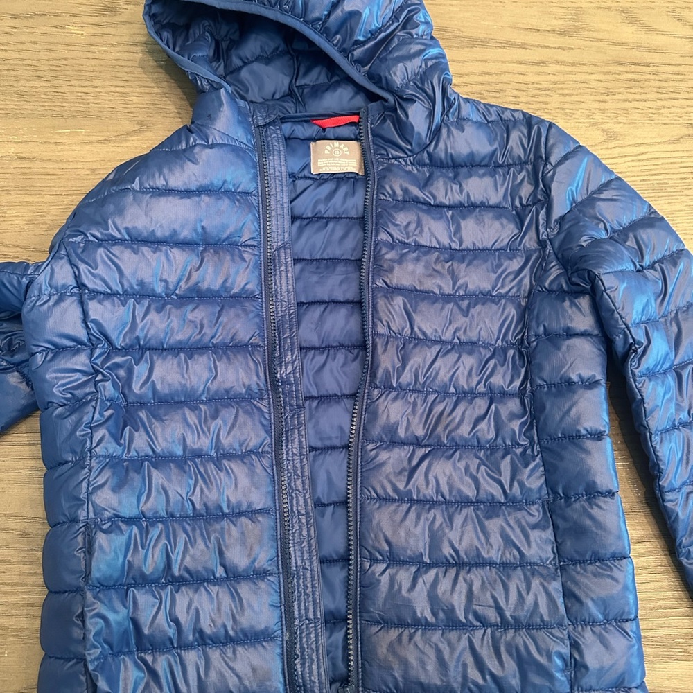 Primary Navy Blue Lightweight Puffer Jacket with Hood